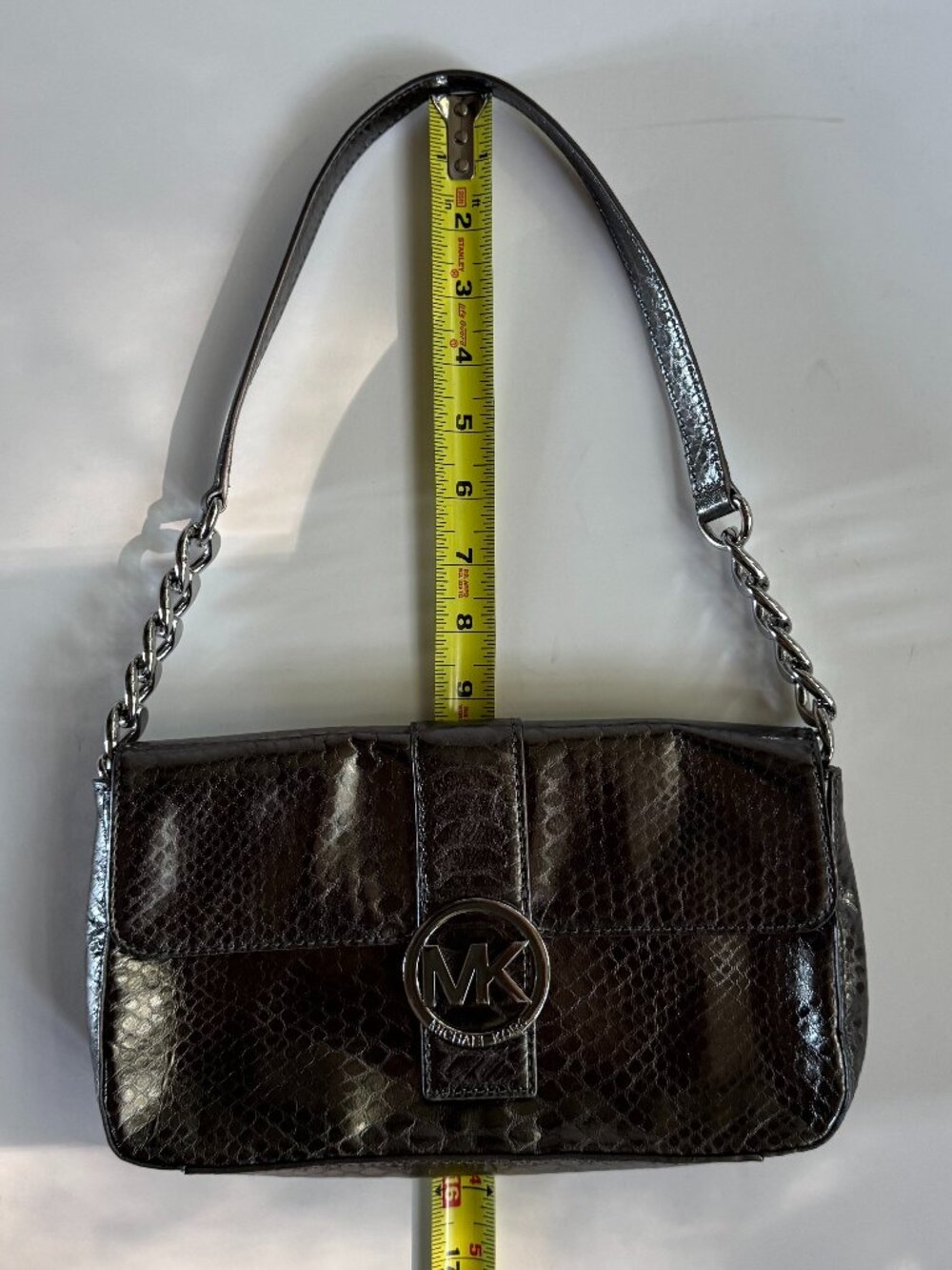 Michael Kors Metallic Python Embossed Shoulder Bag - Picture 12 of 12